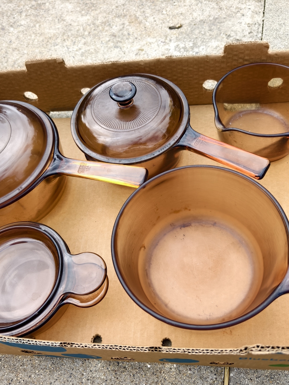 Amber Glass Cookware Set - Heat-Resistant Saucepan & Pans